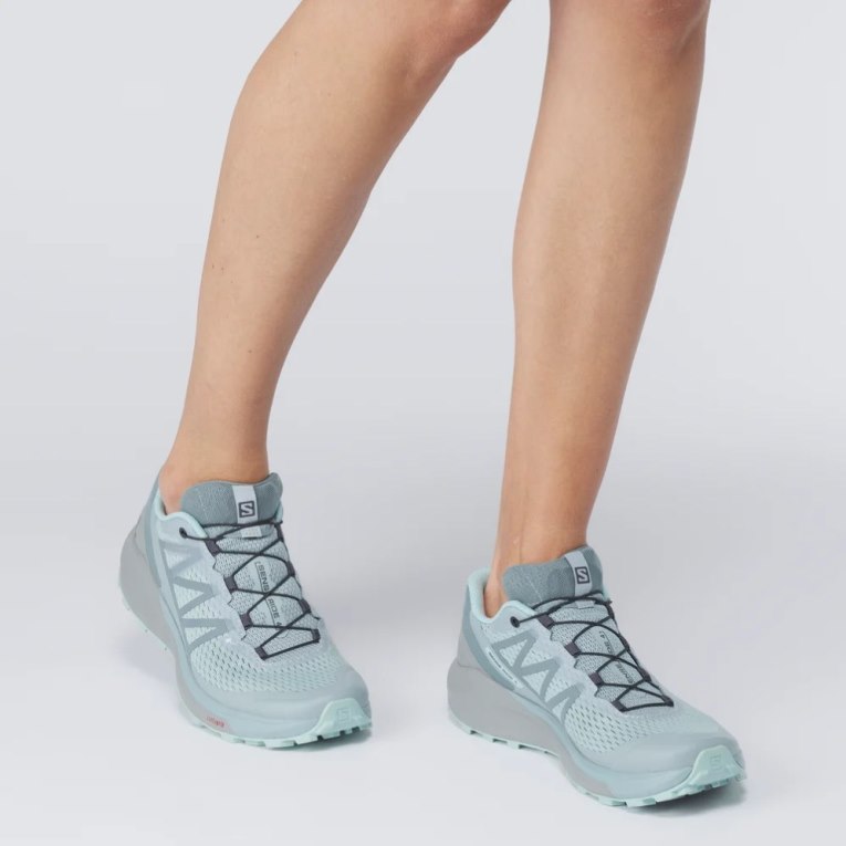 Salomon Sense Ride 4 GTX Invisible Fit Women's Trail Running Shoes Light Blue | CA 68Z32